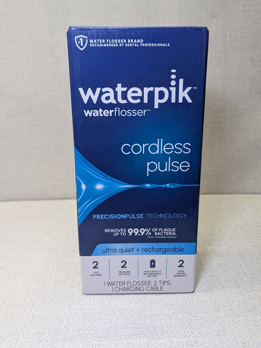 WATERPIK WF-20 CORDLESS PULSE RECHARGEABLE PORTABLE WATER FLOSSER BRAND NEW.